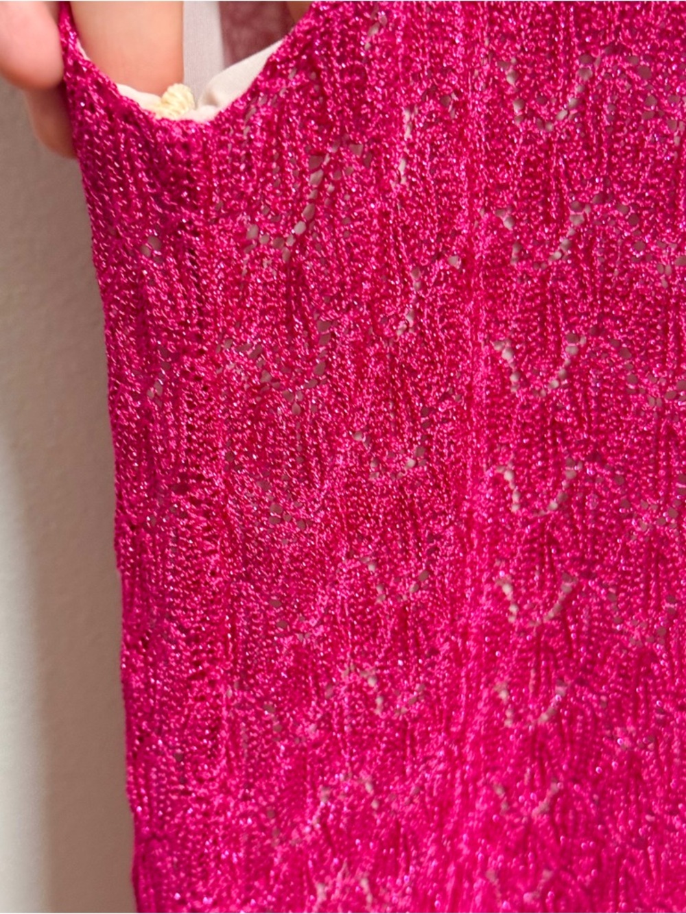 M Missoni sequin embellished crochet knit hot pink lurex Mini Dress luxury - Picture 7 of 13